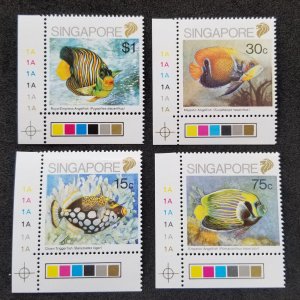 *FREE SHIP Singapore Fish 1989 Marine Life Coral Reef Underwater stamp plate MNH