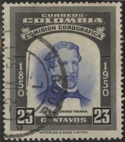 Colombia 615 (used) 23c José Jeronimo Triana, black & ultra (1953)