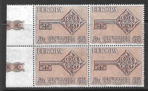 SAN MARINO 1968 EUROPA Issue BLOCK OF 4 Sc 687 MNH