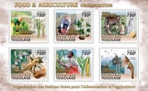 Togo - Food & Agriculture - 6 Stamp  Sheet 20H-256
