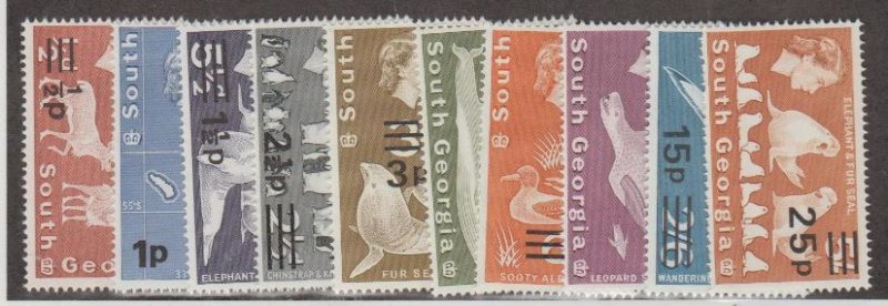 South Georgia Scott #17b-26b//28b-29b Stamps - Mint NH Set