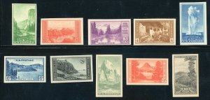 US Stamp #756-765 IMPERF Set of National Parks - MNGNH - CV $15.50