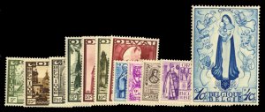 Belgium #B132-143 Cat$1,175, 1933 Orval Abbey, complete set, lightly hinged