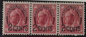 Canada #87i and 88i VF NH strip of 3 with Narrow spacing variety C$960.00