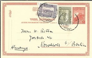 Istanbul, Turkey to Berlin, Germany 1931 uprated Postal Card (47797)