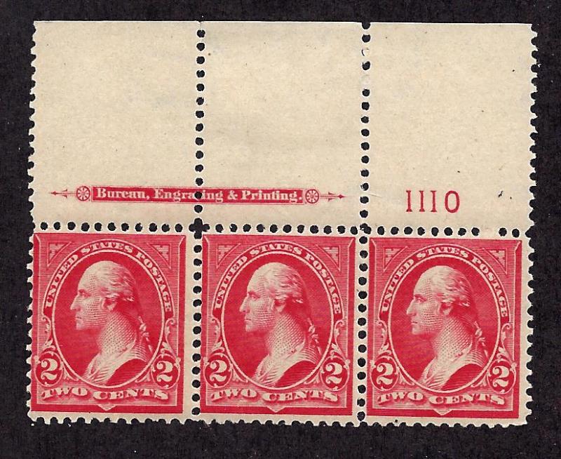 279B Mint,OG,H... Imprint Strip of 3... SCV $75.00