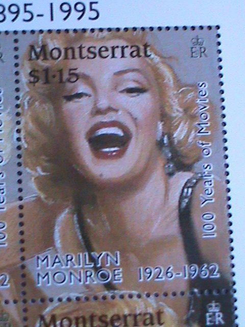 MORNTSERRAT-1995-CENTENARY OF MOVIES- SEXY MARILYN MONROE MNH SHEET-VERY FINE