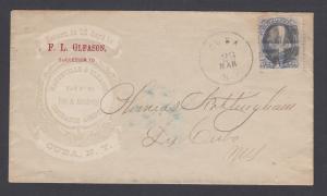 US Sc 156 used on ca. 1874 all-over design Advertising Illustrated cover