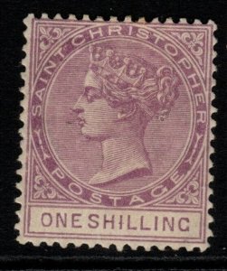 ST.CHRISTOPHER SG20 1886 1/= MAUVE MTD MINT