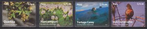 Peru, Fauna, Birds, Turtles, Flowers MNH / 2022