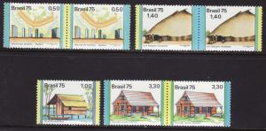 Brazil #	1384a, 1385, 1387a, 1389a F-VF Mint NH ** Houses