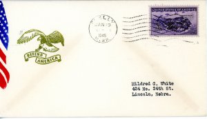 1945 US World War II Patriotic Cover Defend America