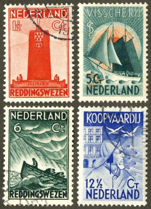 Netherlands Stamps # B62-5 Used VF Scott Value $26.00
