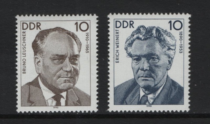 German Democratic Republic  DDR   #2792-2793  MNH 1990 portraits