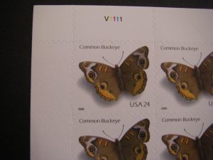 Scott 4001, 24c Common Buckeye, sheet of 20, #V1111, MNH Beauty