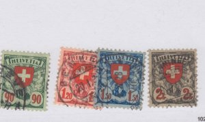 Switzerland #200 to 203 .90fr to 1fr  nice cancels used Cat $22