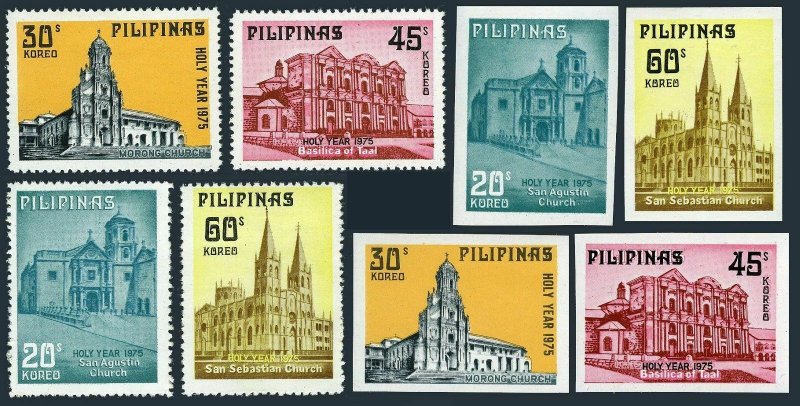 Philippines 1281-1284 & imperf,MNH. Churches:San Agustin,Morong,Basilica of Taal