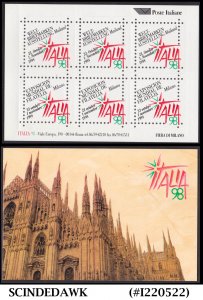 ITALY - 1998  ITALIA '98 PHILATELIC EXHIBITION - FOLDER - 1 MINIATURE SH...