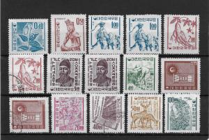 Korea Scott # 385-396, set,F-VF hinged+Used nice color scv $290,see pic!