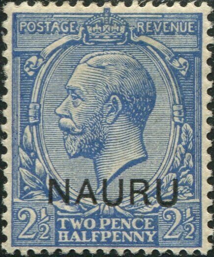 Nauru 1916 SG6 2½d blue KGV ovpt MLH