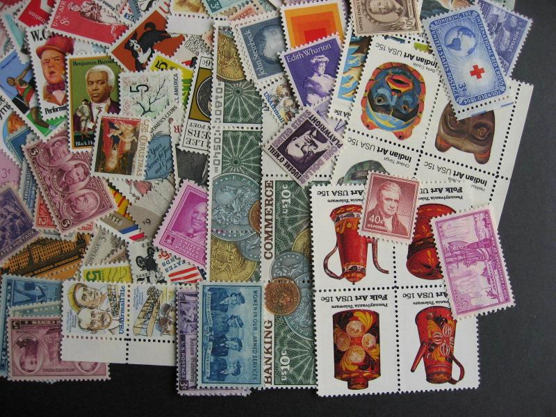 USA postage MNH mostly different $18 face, check them out!