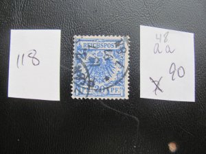 Germany 1889 USED SIGNED ZENKER  MI. 48aa SC 49 VF  85 EUROS (118)