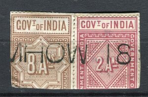 INDIA; 1890s-1900s classic early QV Telegraph issues fine USED Postmark PIECE