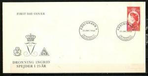 Denmark, Scott cat. B28. Queen as a Girl Scout issue. Long First day cover. ^