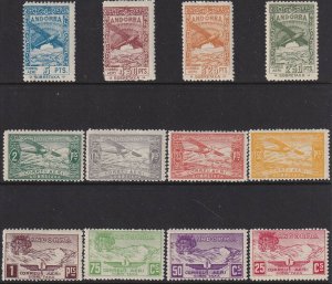 Sc# N/L Spanish Andorra 1932 airmail Andorra to Barcelona full set MNH CV $64.00