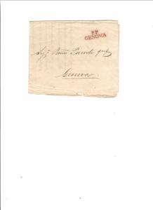 ITALY PRE-FILATELY POSTAL HISTORY, STAMPLESS WRAPER GENOVA