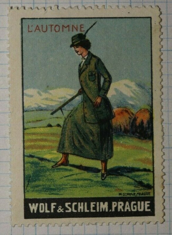 L'Automne Wolf & Schlem Prague Womens Fashion WW Brand Poster Stamp Ads