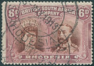 Rhodesia 1910 6d brown & purple Perf 14 SG145 used