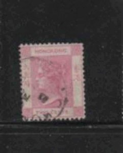 HONG KONG #36  1882   2c  QUEEN VICTORIA    USED F-VF  g