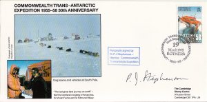 British Antarctic Territory FDC Sc 148 Signed Dr P J Stephenson Cachet Dog te...