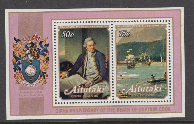 Aitutaki 172a Captain Cook Souvenir Sheet MNH VF