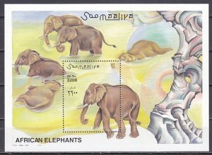 Somalia, Mi cat. 859, BL74. Elephants s/sheet. ^