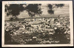 1937 Pecs Hungary RPPC Postcard Cover To Finland City Panoramic View