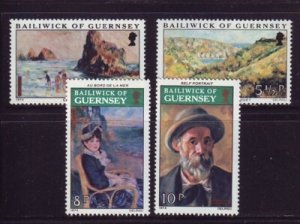 Guernsey Sc 115-118 1974 Renoir Painting stamp set mint NH