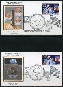 UNITED STATES COLORANO 1994 25th MOON LANDING SET OF 11 $9.95  FIRST DAY COVERS