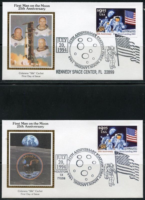 UNITED STATES COLORANO 1994 25th MOON LANDING SET OF 11 $9.95  FIRST DAY COVERS