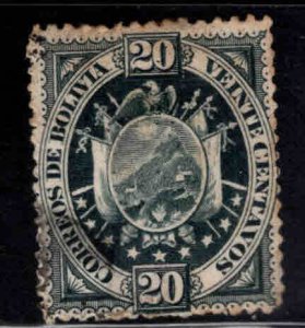 Bolivia Scott 44 Used stamp perf tips have yellowed with age