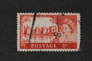 Great Britain Scott # 310    5s.     Caernarfon Castle     1955-09-23