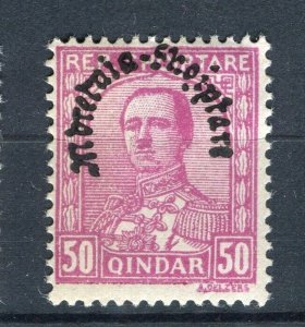 ALBANIA; 1928 Kingdom of Albania Optd issue Mint hinged 50q. value