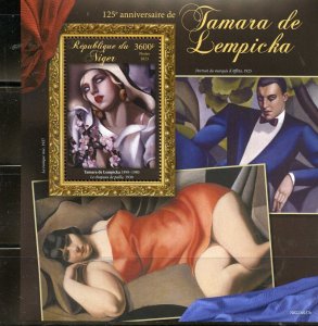 NIGER 2023 125th ANNIVERSARY OF TAMARA DE LEMPICKA  PAINTINGS S/SHEET MINT NH