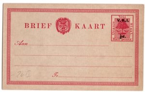 1900 Orange Free State Tree Postal Card Overprinted V. R. I. 1/2d with Period