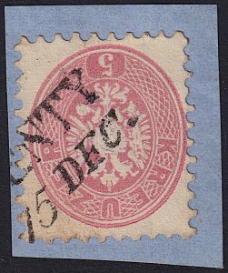 Austria - 1864 - Scott #24 - used on piece - KENTY pmk Poland