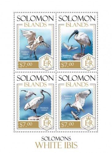 White Ibis Birds Vögel Animals Fauna Solomon Islands MNH stamp set