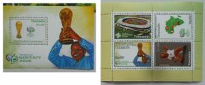 TANZANIA 2 SHEETS WORLD CUP GERMANY SOCCER FOOTBALL SPORTS