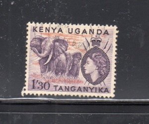 KENYA,UGANDA&TANZANIA #113 1955 1.30sh QEII & KILAMANJARO USED F-VF b