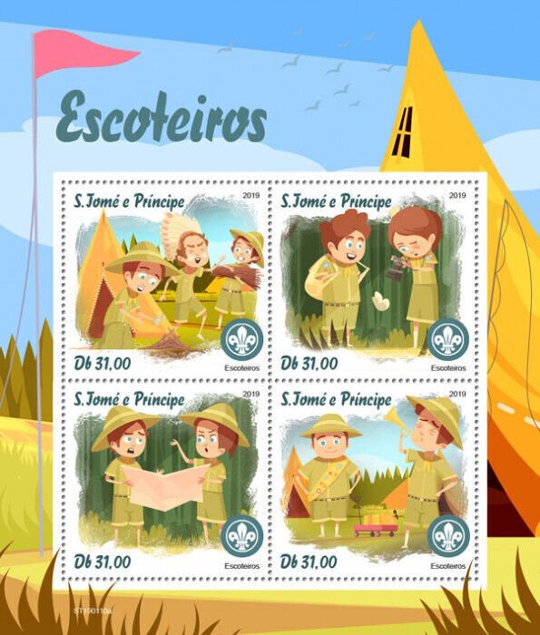 Sao Tome & Principe 2019 MNH Scouting Stamps Boy Girl Scouts 4v M/S